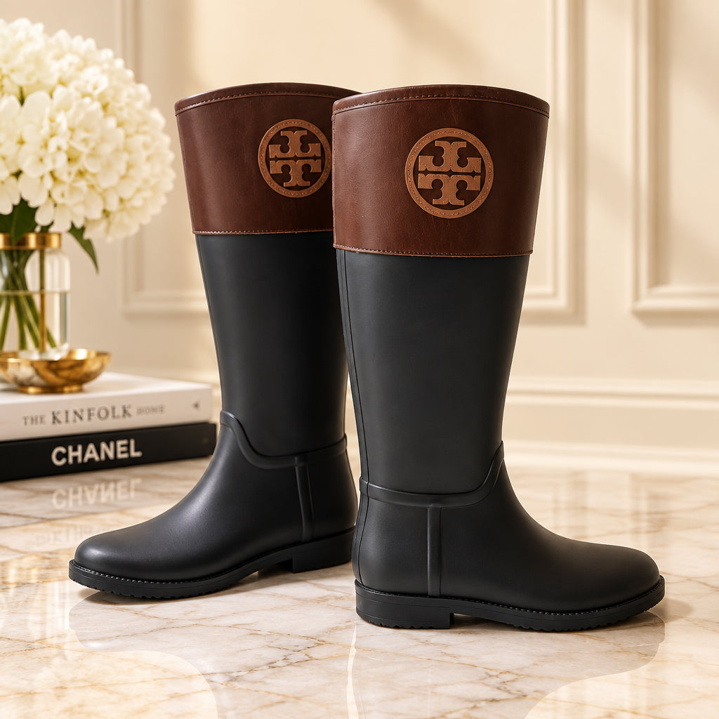 Tory Burch Two-Tone Rain Boots Size 6