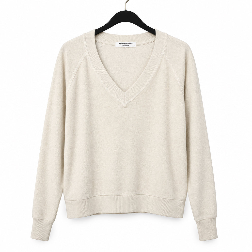 Perfect White Tee Cream Velour Set