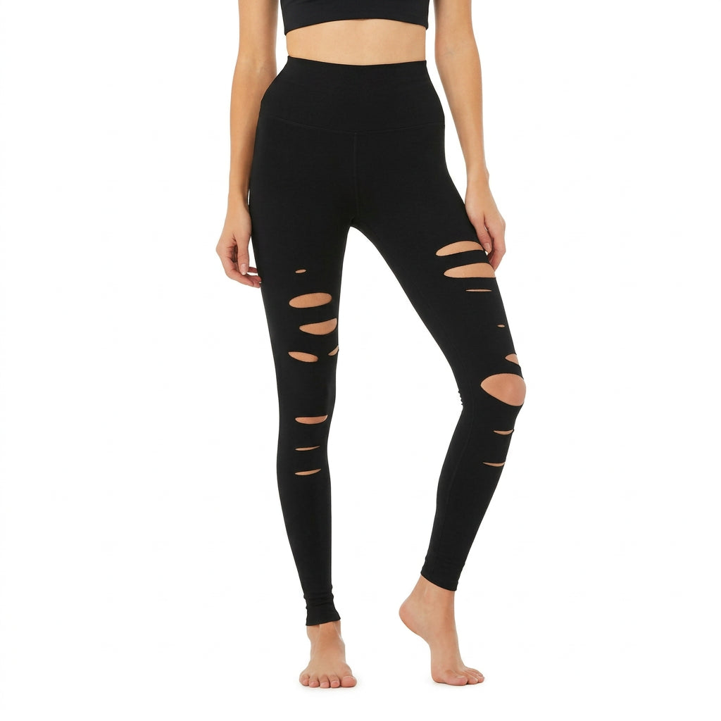 Alo Yoga High-Waist Ripped Warrior Legging Size M