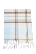 Ivory And Blue Plaid Softer Than Cashmere Scarf