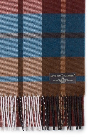 Brown Burgundy Plaid Softer Than Cashmere Scarves