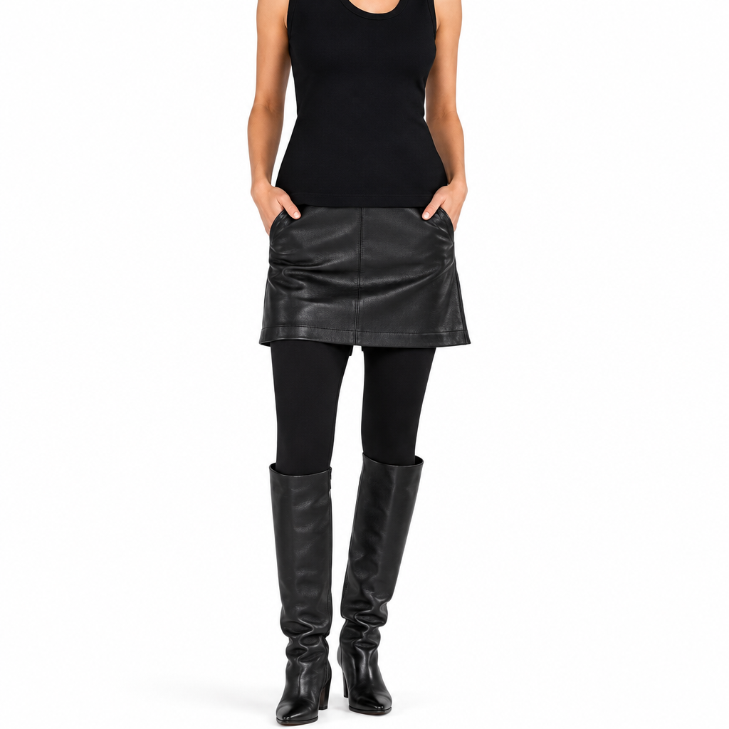 Cabi Jett Faux Leather Skort Style 4585 Size 16