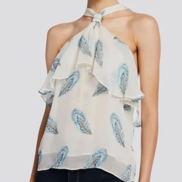 Ramy Brook Aviana Silk Halter Top Size Medium