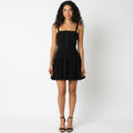 Heartloom Black Lace Trimmed Cami Dress – Sculpted Bodice, Size M