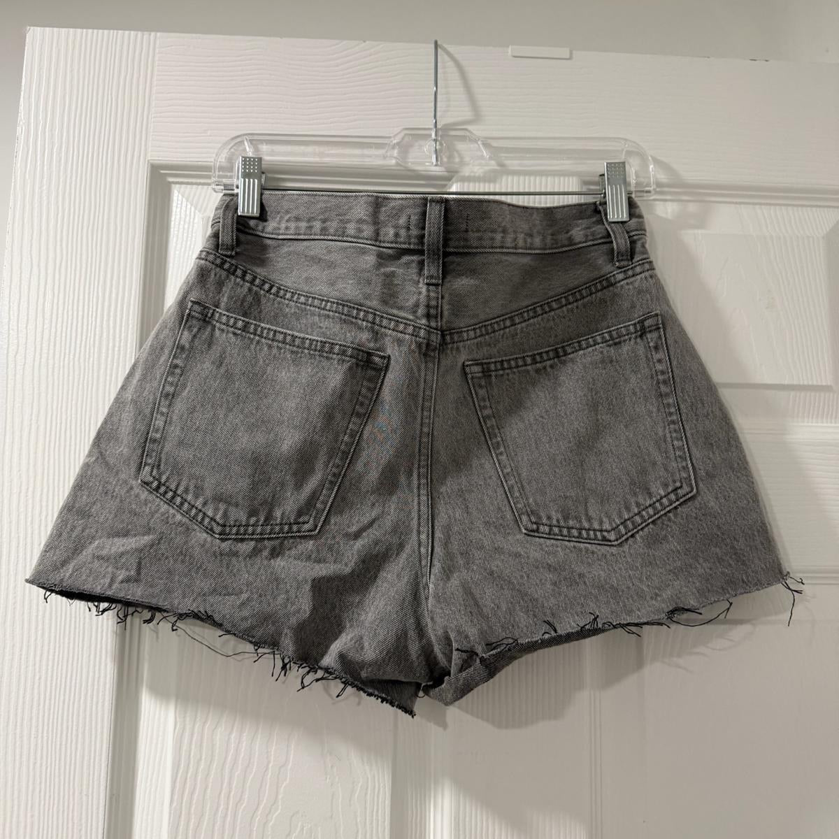 Grey denim shorts