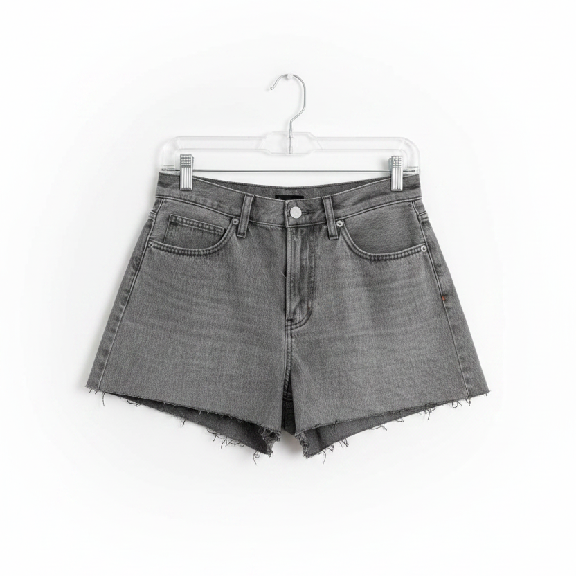 Grey denim shorts