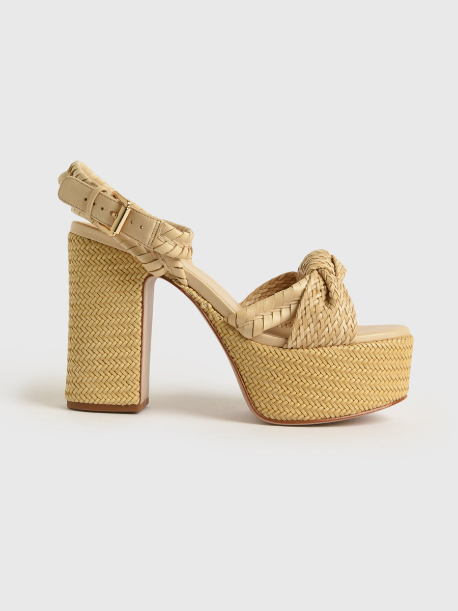 Schutz Khari Platform Leather Sandals Size 37