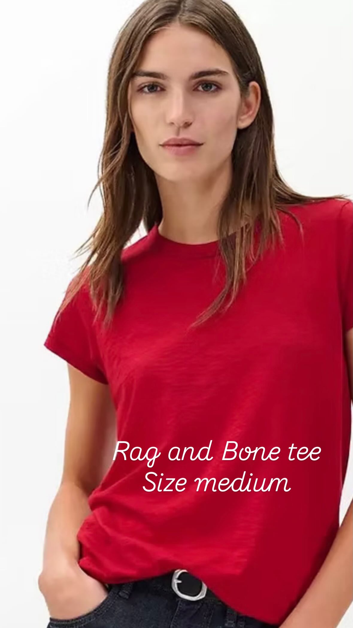 Rag & Bone The Slub Tee- Red Size Medium