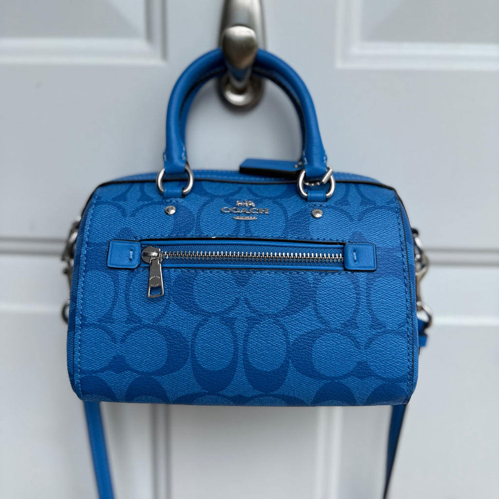 Coach Signature Blue Mini Rowan Satchel