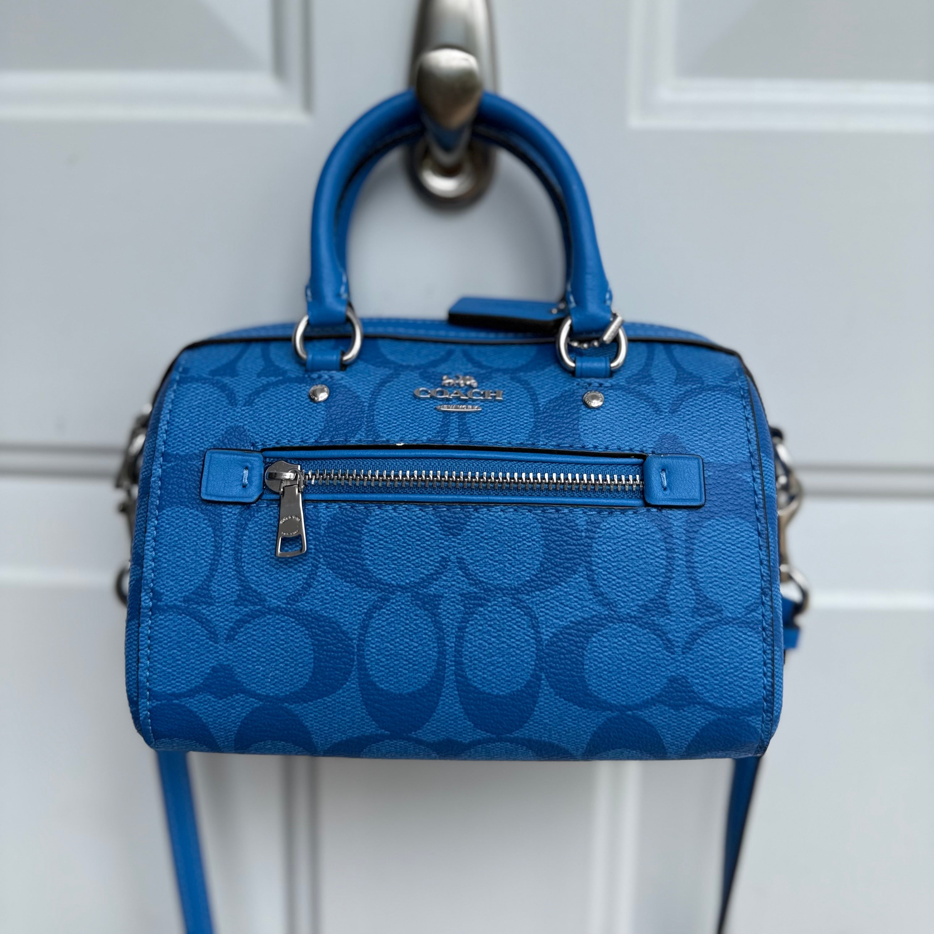Coach Signature Blue Mini Rowan Satchel