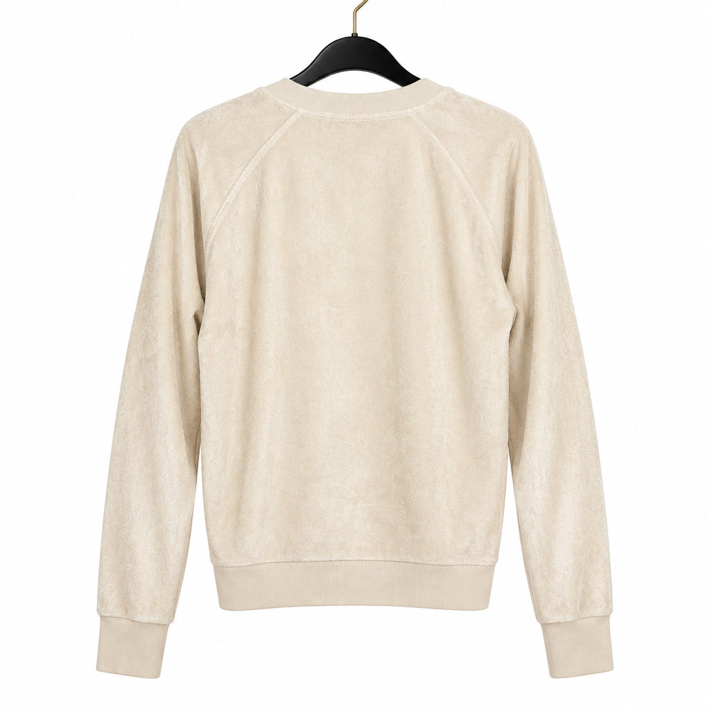 Perfect White Tee Cream Velour Set