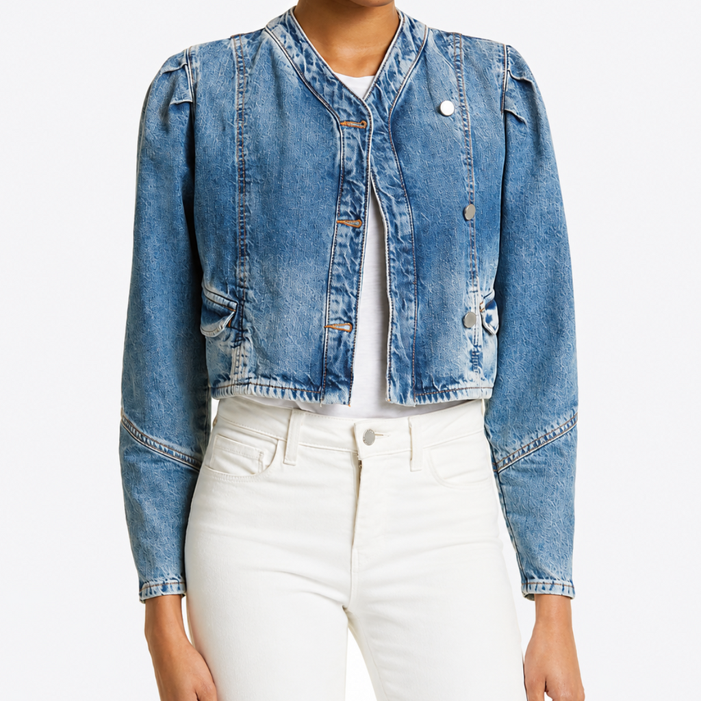 ba&sh Daisy Light Wash Denim Jacket Size S