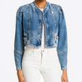 ba&sh Daisy Light Wash Denim Jacket Size S