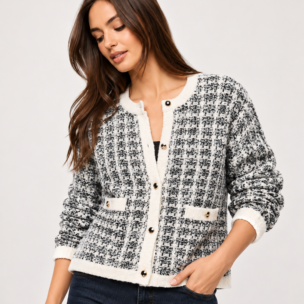 Splendid Tweed Knit Cardigan Jacket Size S