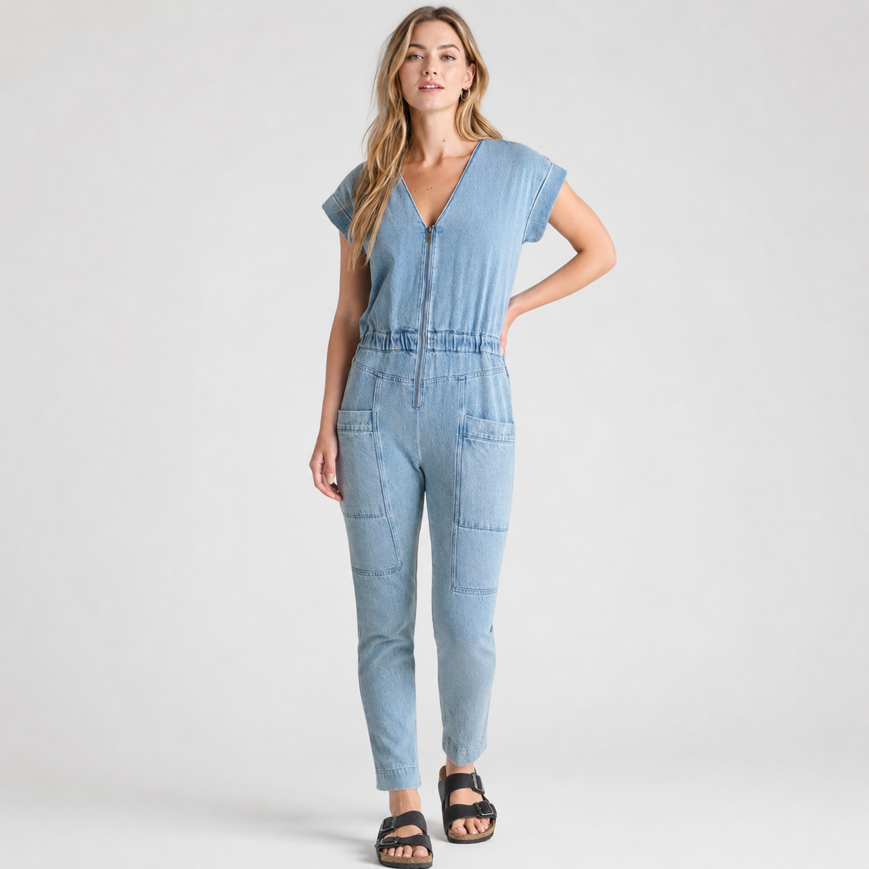 Splendid Denim Utility Jumpsuit Size M