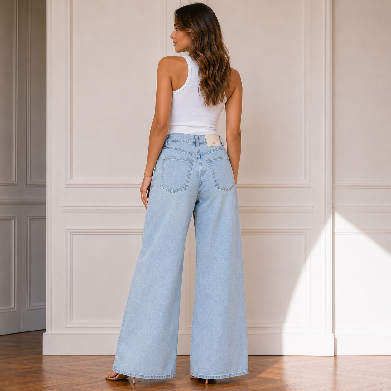 Zara Light Wash Wide Leg Jeans Size 2 | Women's High-Rise Denim