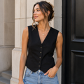 Zara Classic Black Tailored Suit Vest Size XS | Sleeveless Button-Front Waistcoat
