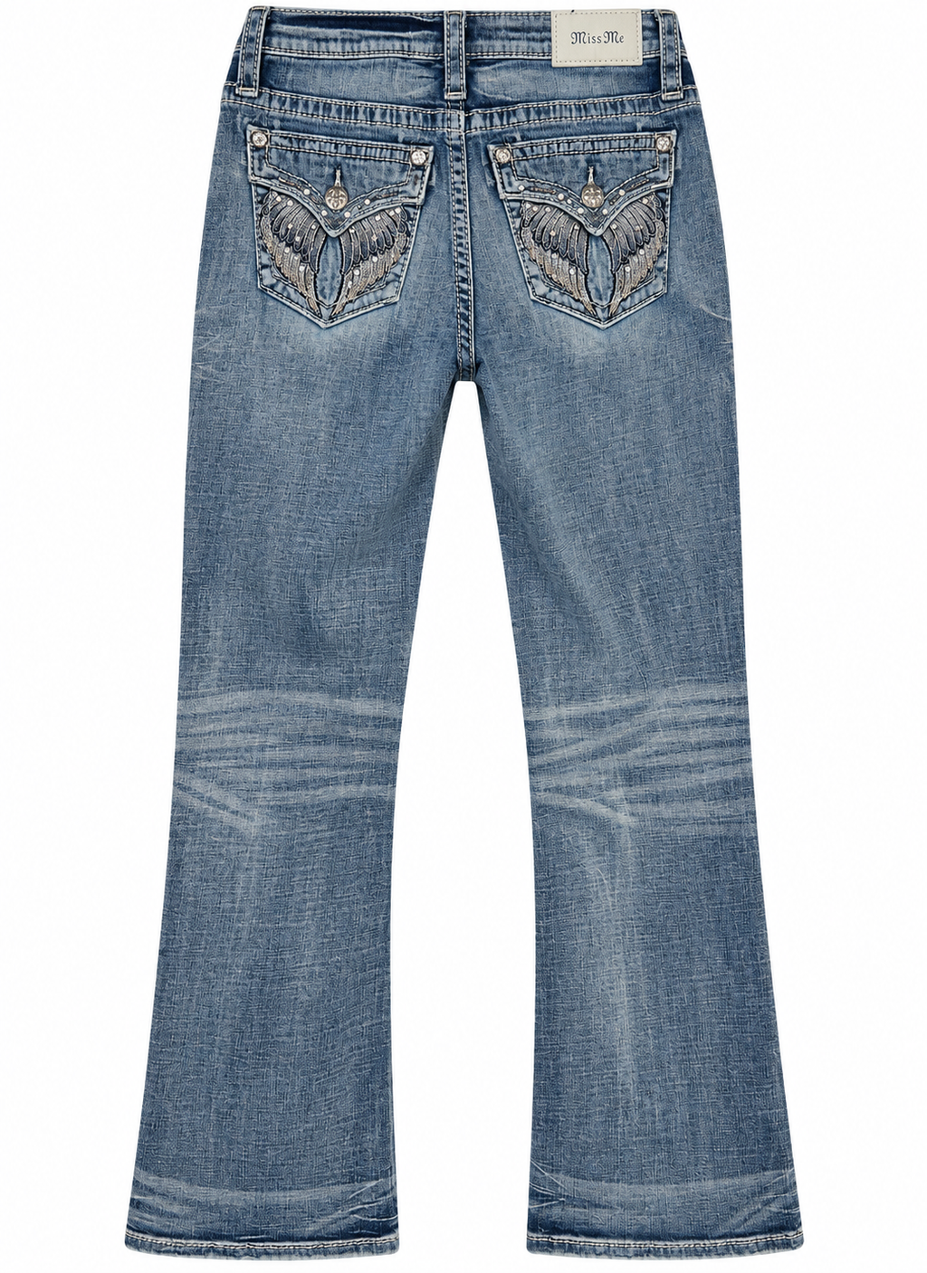 Miss Me Mid Rise Sequin Wing Pocket Midrise Jeans Size 27