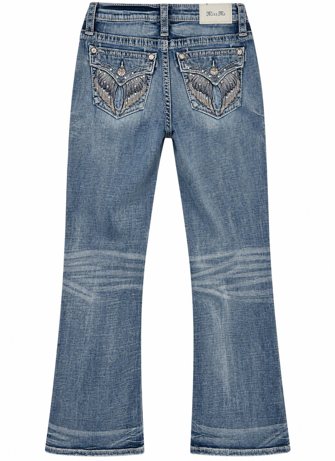 Miss Me Mid Rise Sequin Wing Pocket Midrise Jeans Size 27