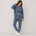 Michael Lauren Acid Wash Zip Hoodie & Jogger Set Size M