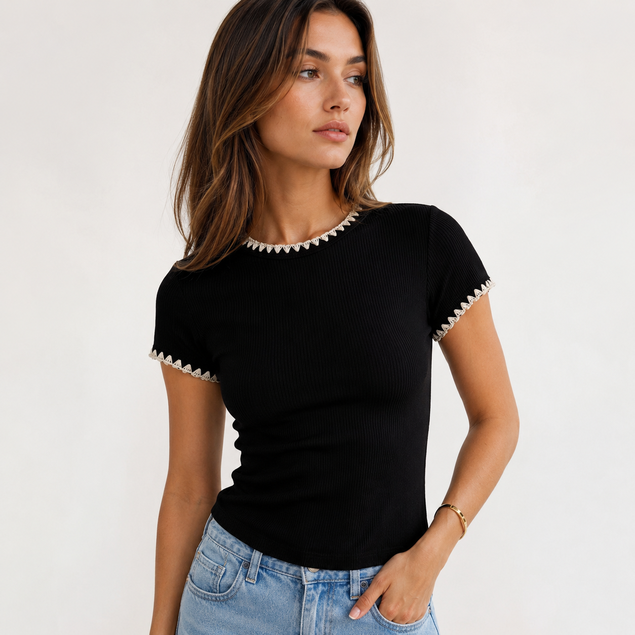 Z Supply Ribbed Crochet Trim Top Size S | Women's Knit Tank
