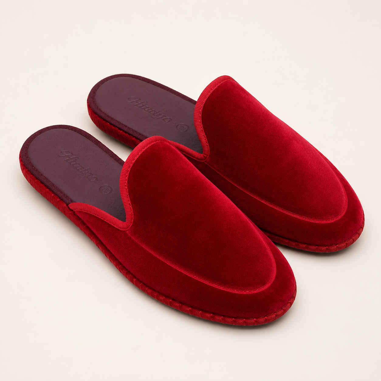 Flabelus Bruna Red Velvet Slippers Size 39 | Women's Mary Jane Flats