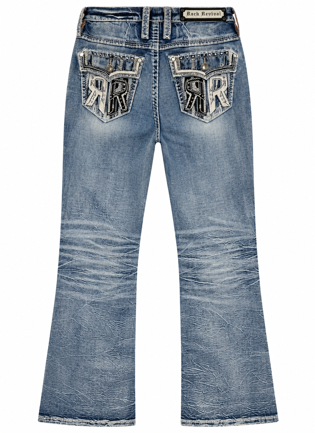 Rock Revival Rhinestone Embellished Flare Jeans Size 27