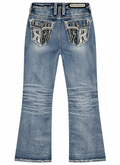 Rock Revival Rhinestone Embellished Flare Jeans Size 27