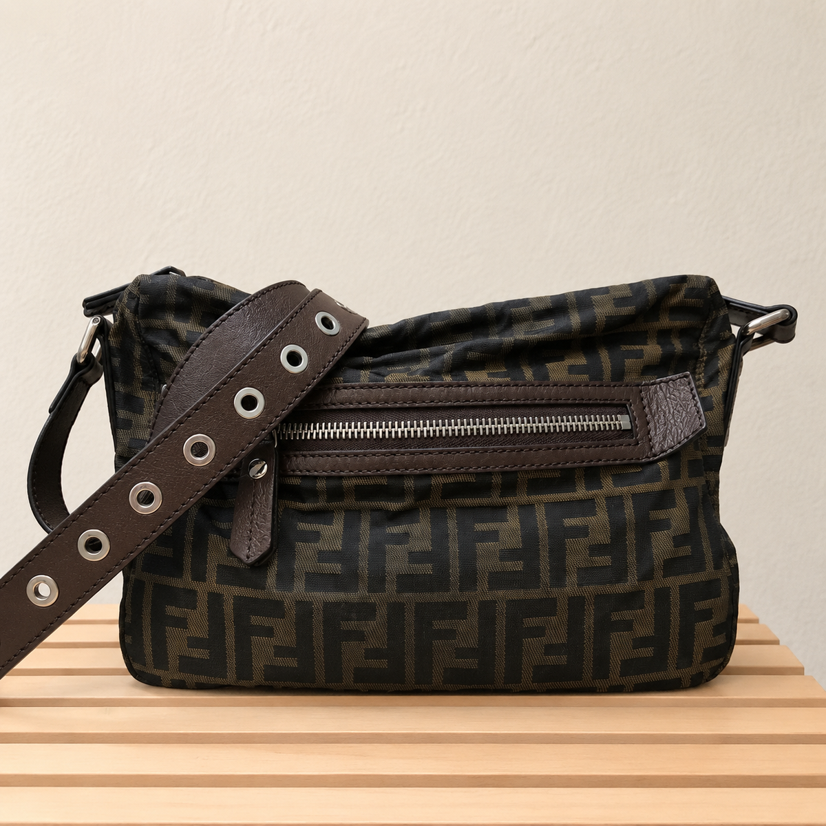Fendi Zucchino Canvas Crossbody Bag