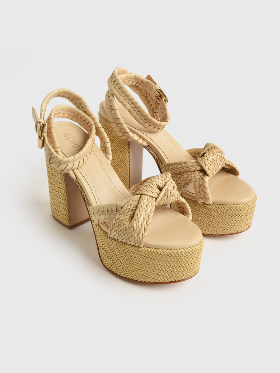 Schutz Khari Platform Leather Sandals Size 37