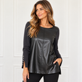 Chico's Faux Leather Ponte Tunic Size 3 (US Size XL 16/18)