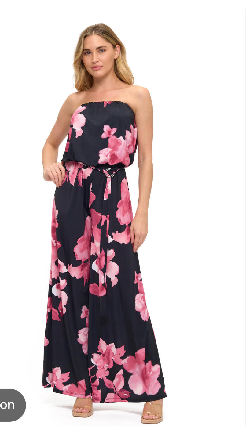 Ariella Floral Print Strapless Jumpsuits Dress Size S