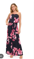 Ariella Floral Print Strapless Jumpsuits Dress Size S