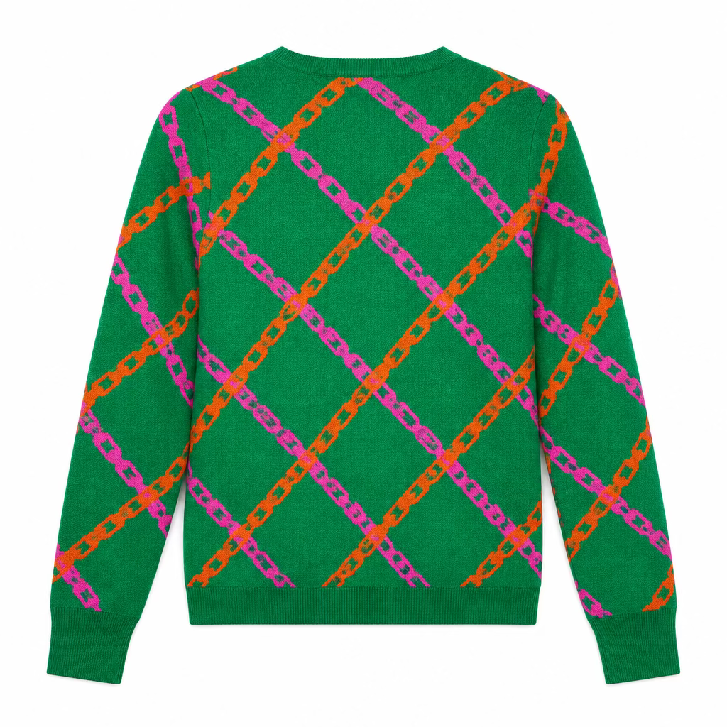 THML Green Chain Link Pattern Sweater SizeXS