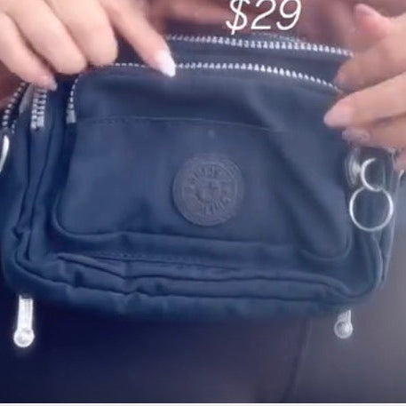 kipling Navy Nylon Crossbody Fanny Pack