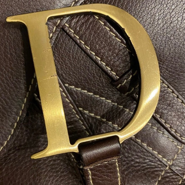 Dior Brown Leather Shoulder Bag