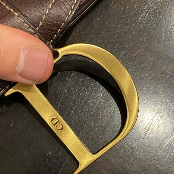 Dior Brown Leather Shoulder Bag