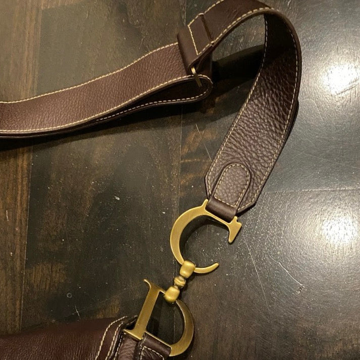 Dior Brown Leather Shoulder Bag