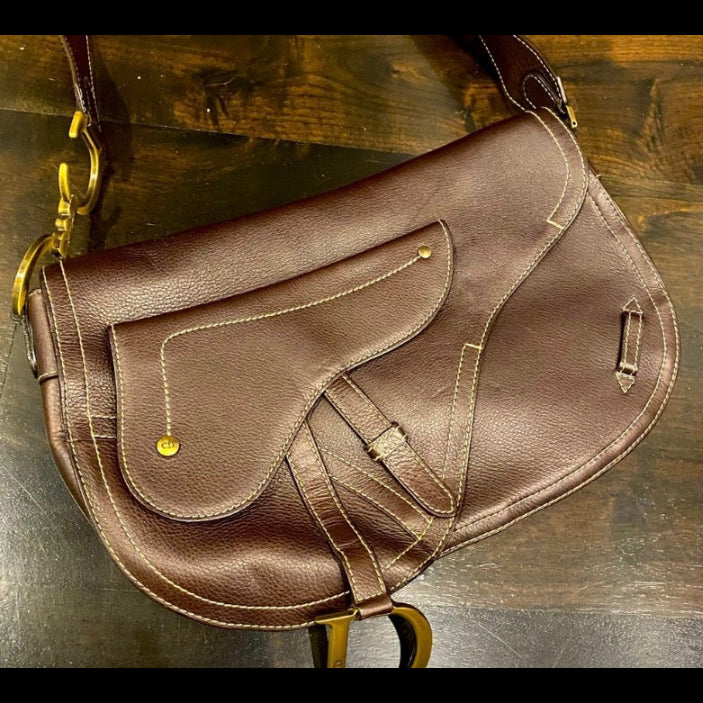 Dior Brown Leather Shoulder Bag