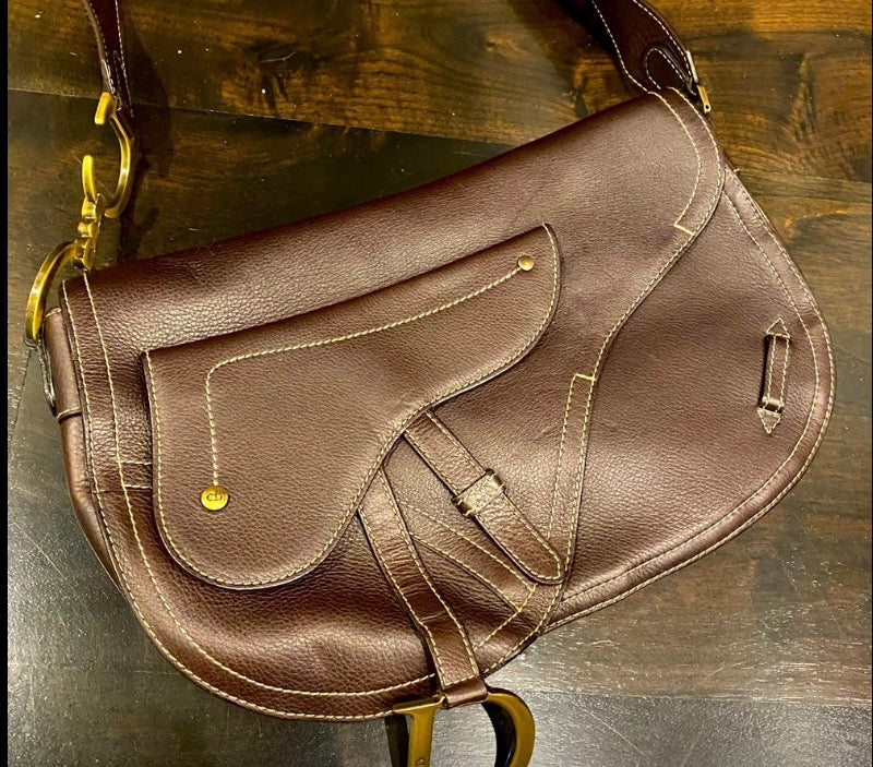 Dior Brown Leather Shoulder Bag