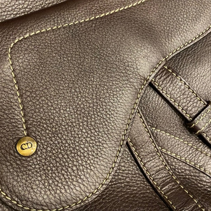 Dior Brown Leather Shoulder Bag