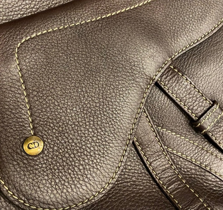Dior Brown Leather Shoulder Bag