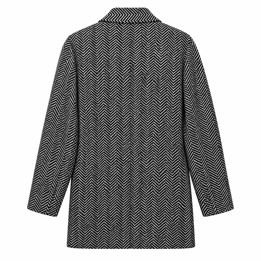 Zara Black and White HerringboneCardigan Size S