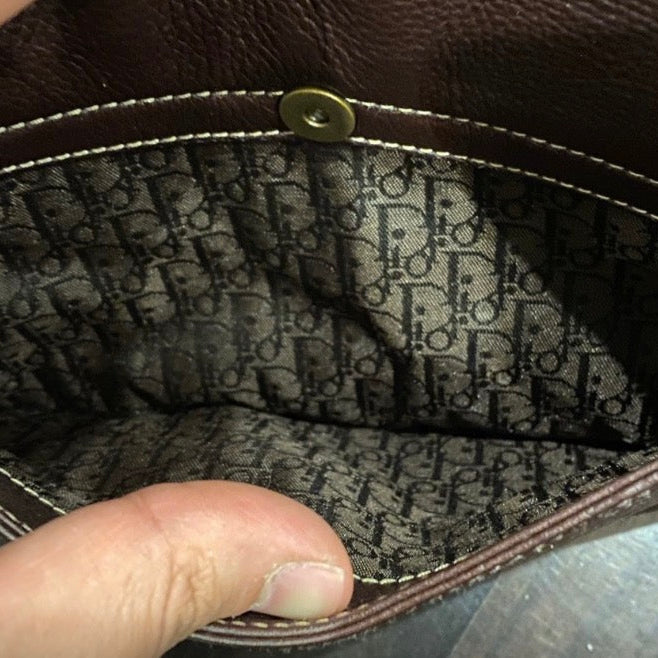 Dior Brown Leather Shoulder Bag