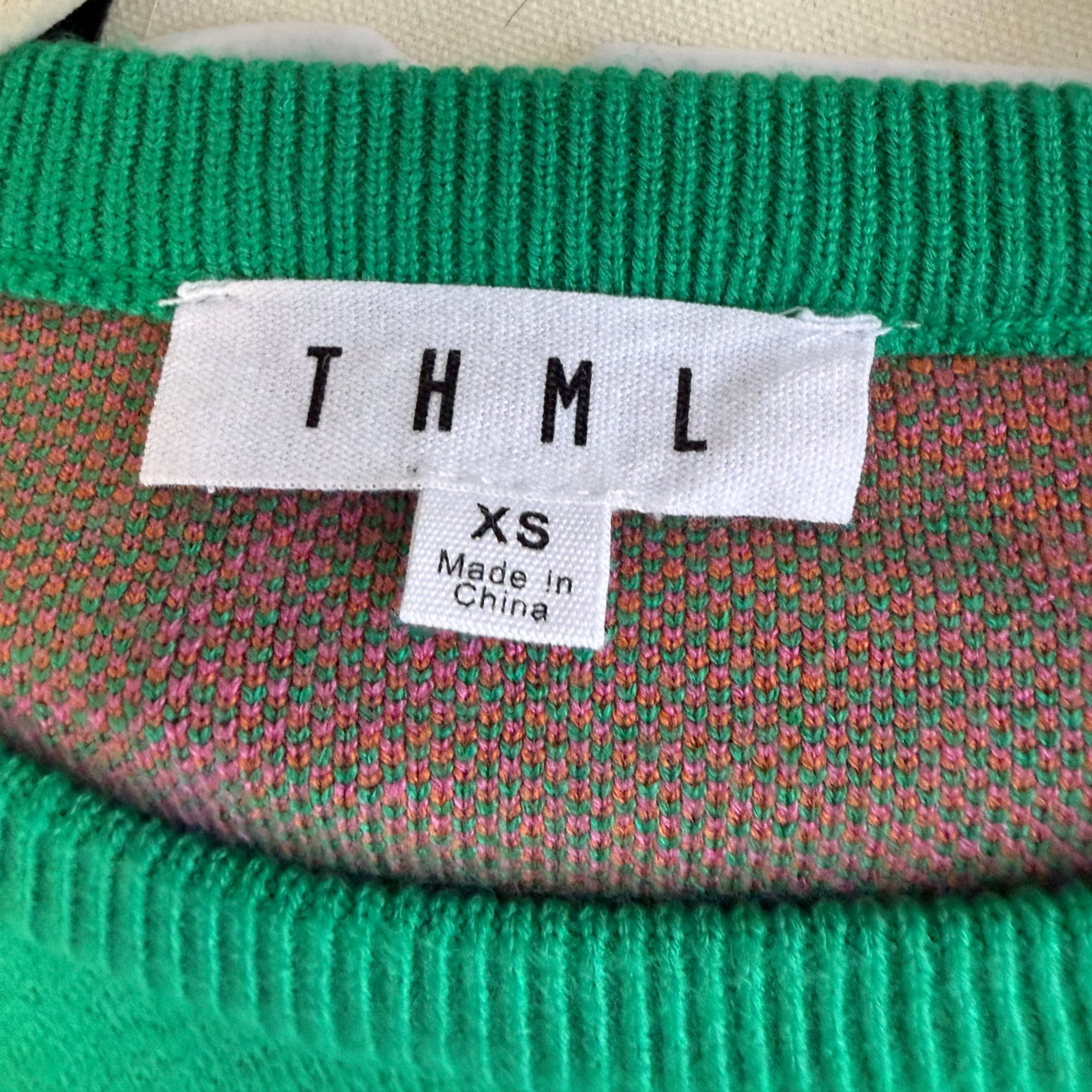 THML Green Chain Link Pattern Sweater SizeXS