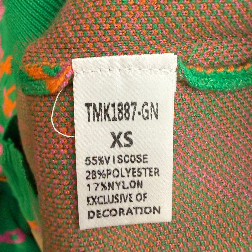 THML Green Chain Link Pattern Sweater SizeXS