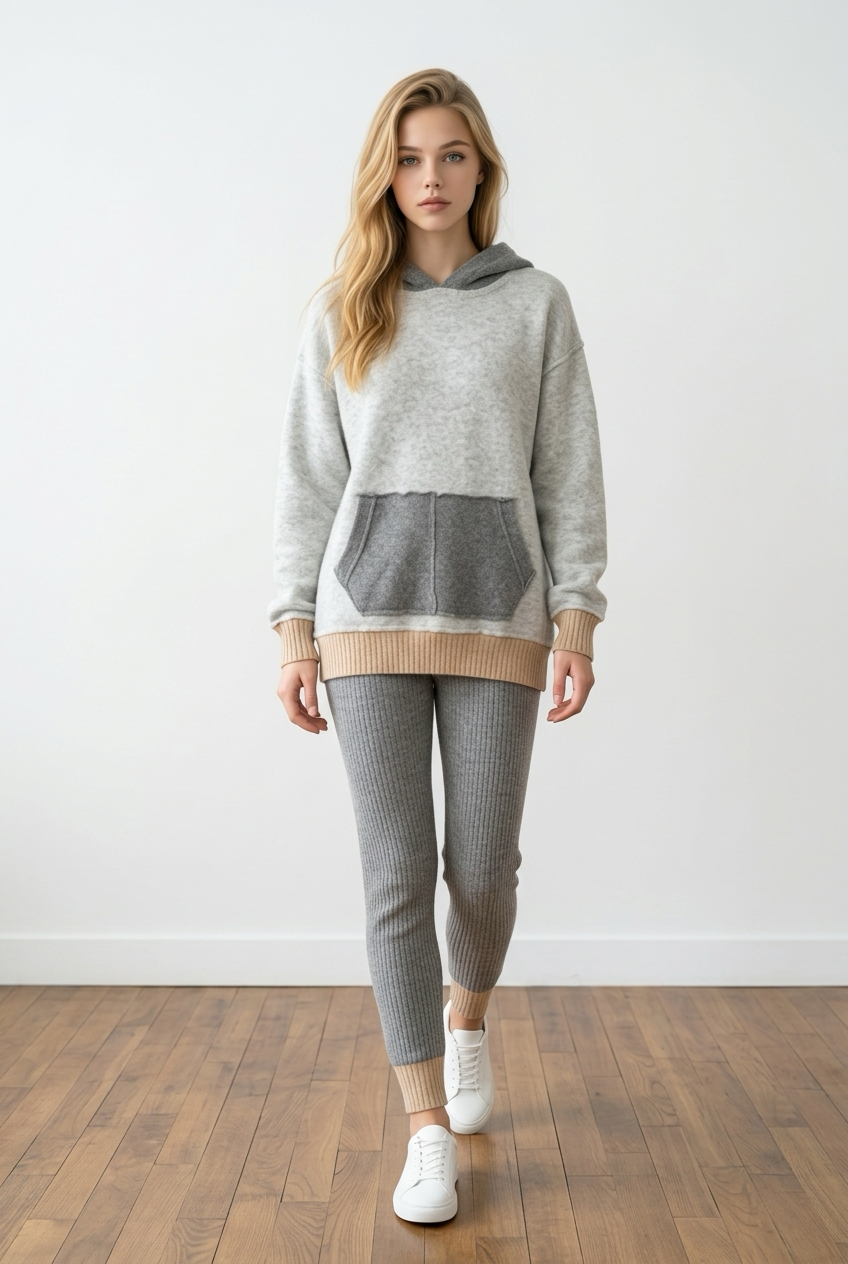 Free People Colorblock Knit  Hoodie Size XS