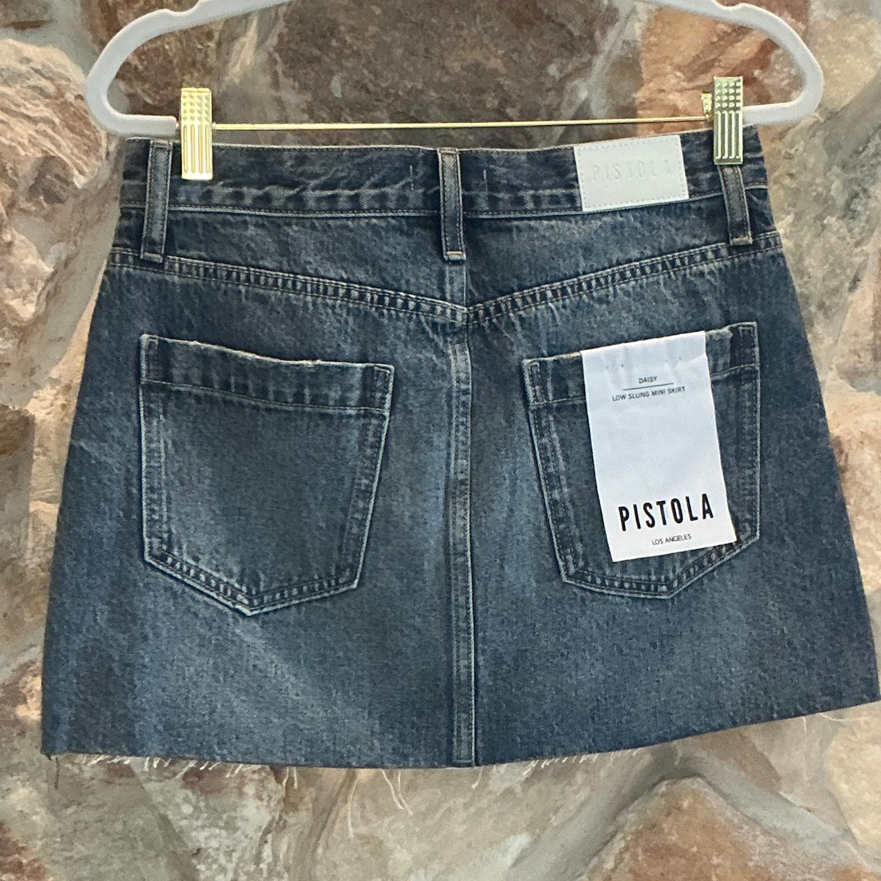 Pistola Daisy Low Slung Mini Skirt Denim Wash Size 25 NWT
