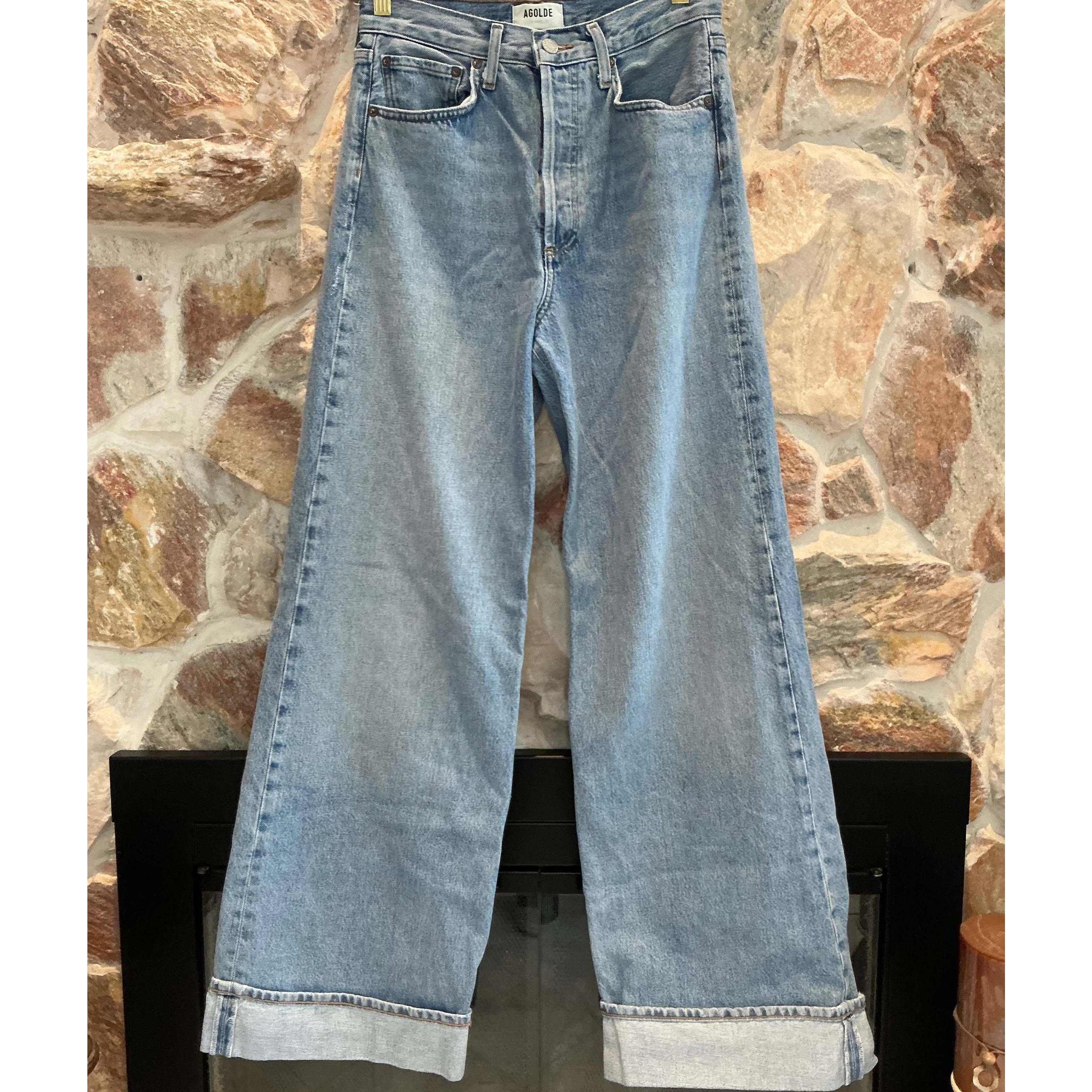 AGOLDE Dame High Waist Wide Leg Organic Cotton Jeans Size 25