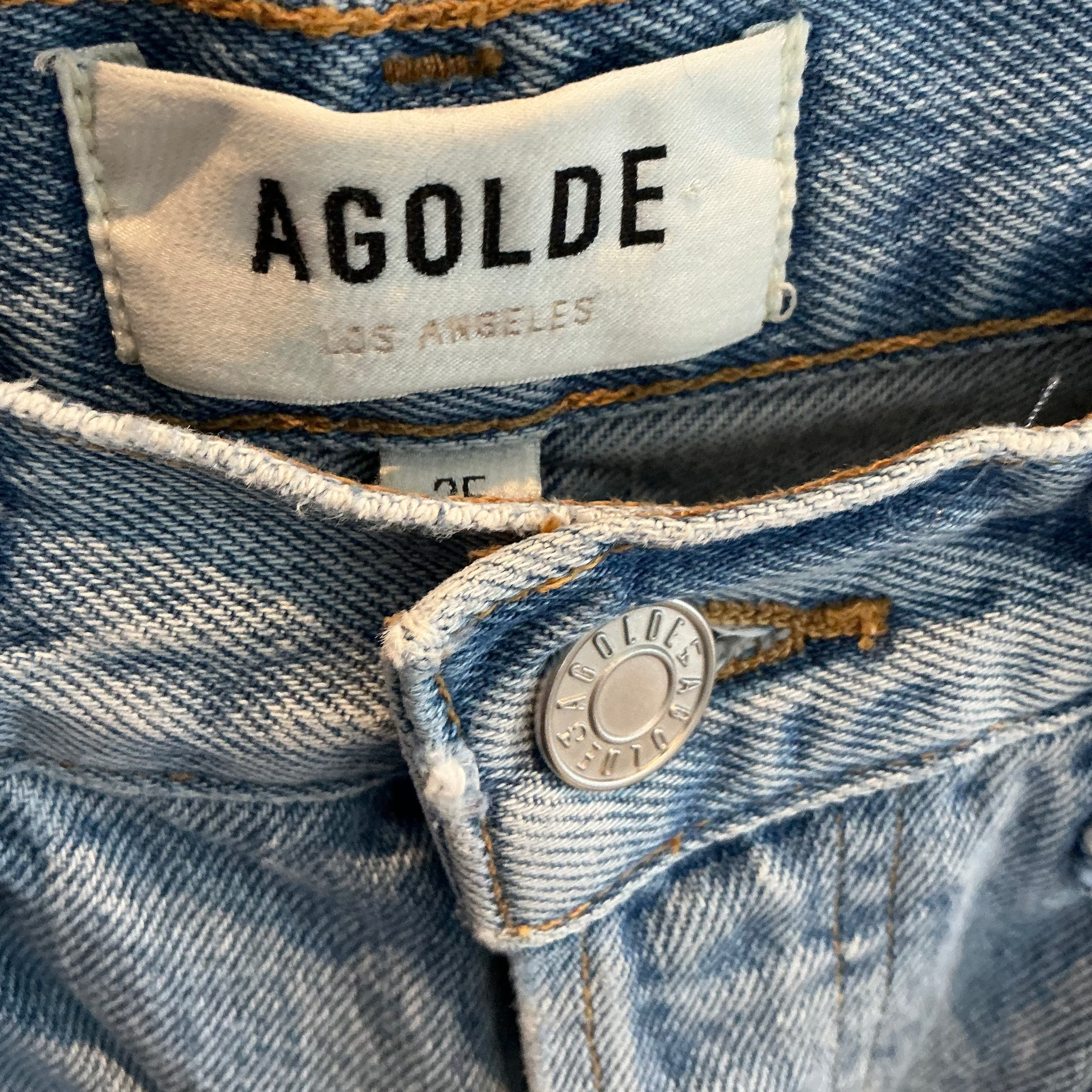 AGOLDE Dame High Waist Wide Leg Organic Cotton Jeans Size 25